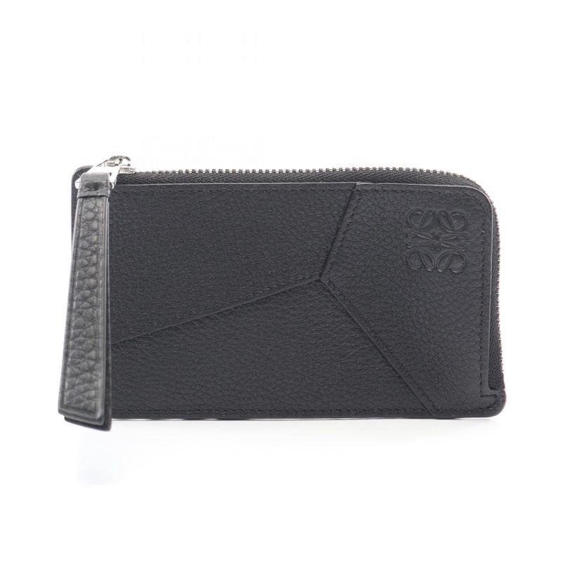 Loewe Coin Case Puzzle Edge Cardholder Black Leather &