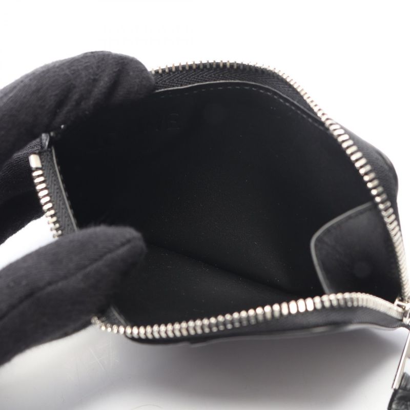 Loewe Coin Case Puzzle Edge Cardholder Black Leather &