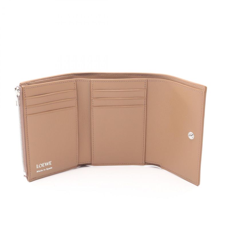 Loewe Trifold Wallet Vertical Small Mocha Leather