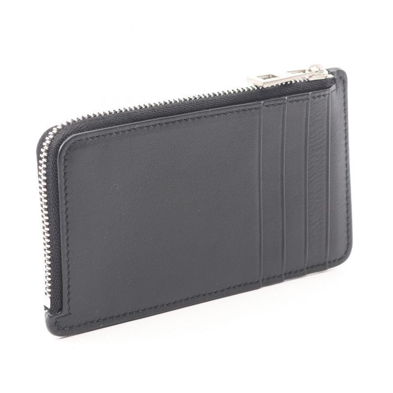 Loewe Coin Case Panta Card Holder Black Leather