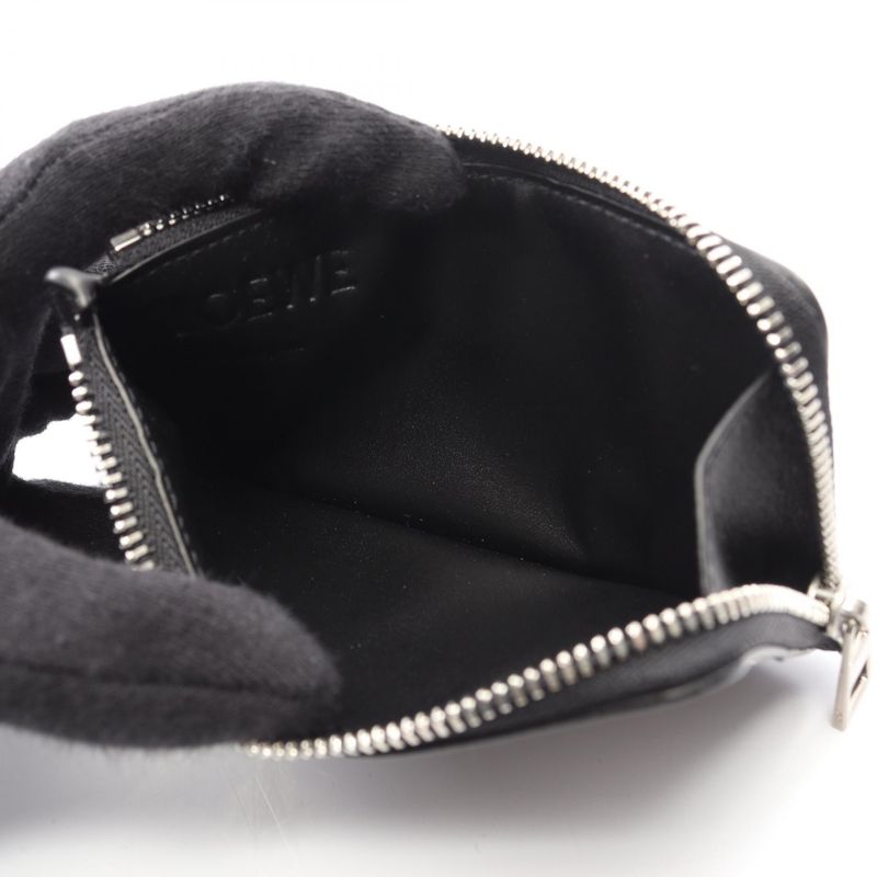 Loewe Coin Case Panta Card Holder Black Leather