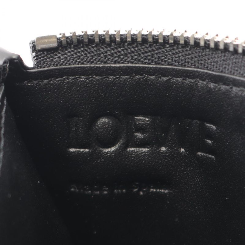 Loewe Coin Case Panta Card Holder Black Leather