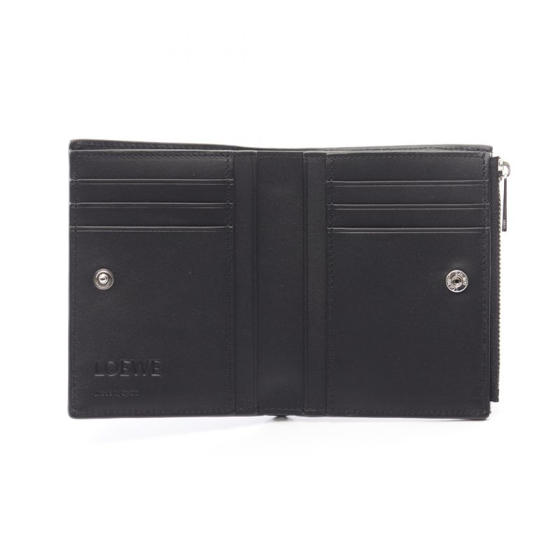 Loewe Bifold Wallet Slim Compact Black Leather