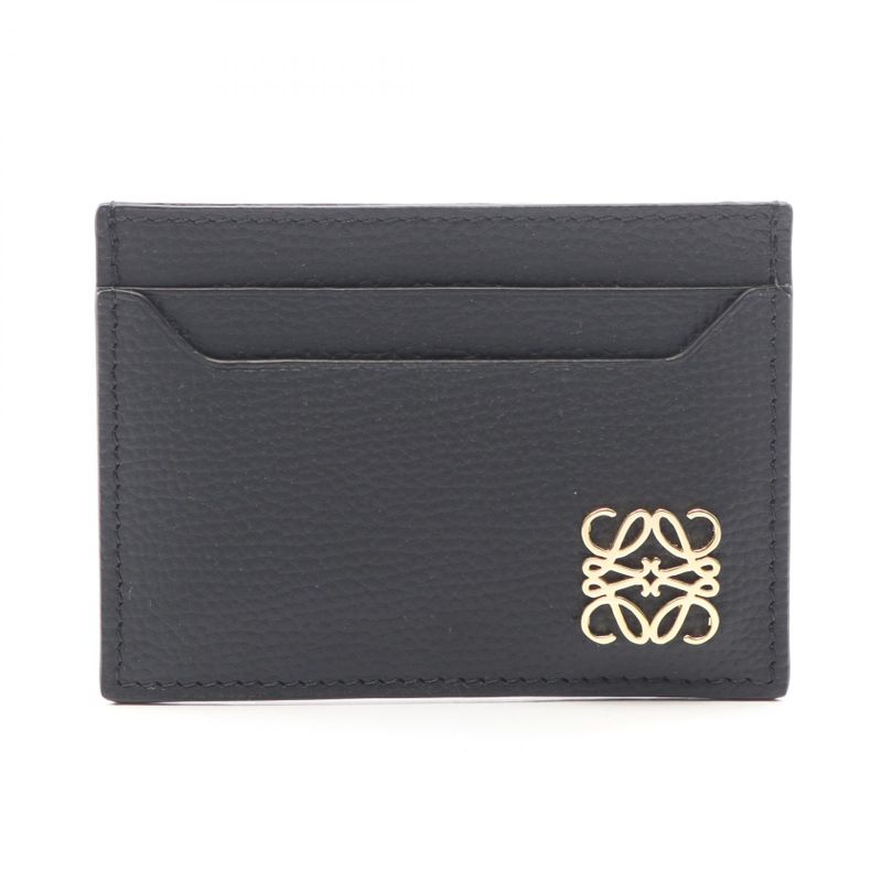 Loewe Card Case Anagram Black Gold Leather