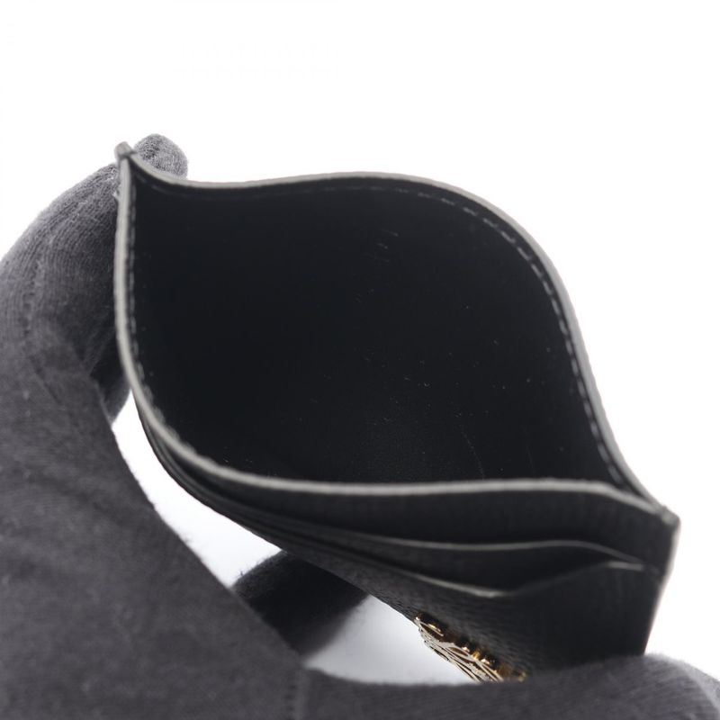 Loewe Card Case Anagram Black Gold Leather