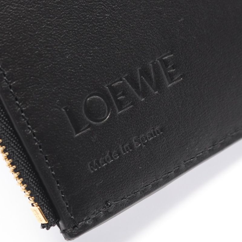 Loewe Trifold Wallet Anagram Vertical Small Black Gold