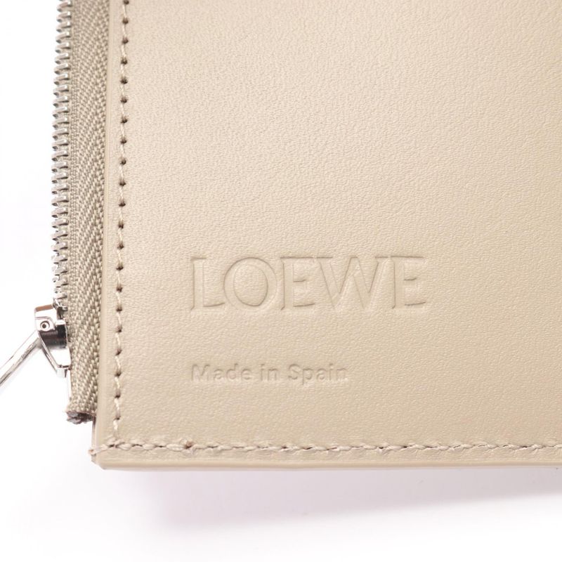 Loewe Trifold Wallet Anagram Vertical Small Gray Leather