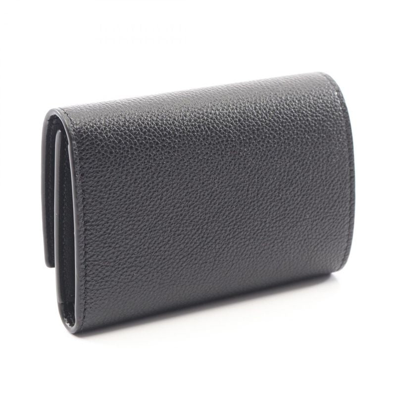 Loewe Trifold Wallet Pebble Small Vertical Black Leather