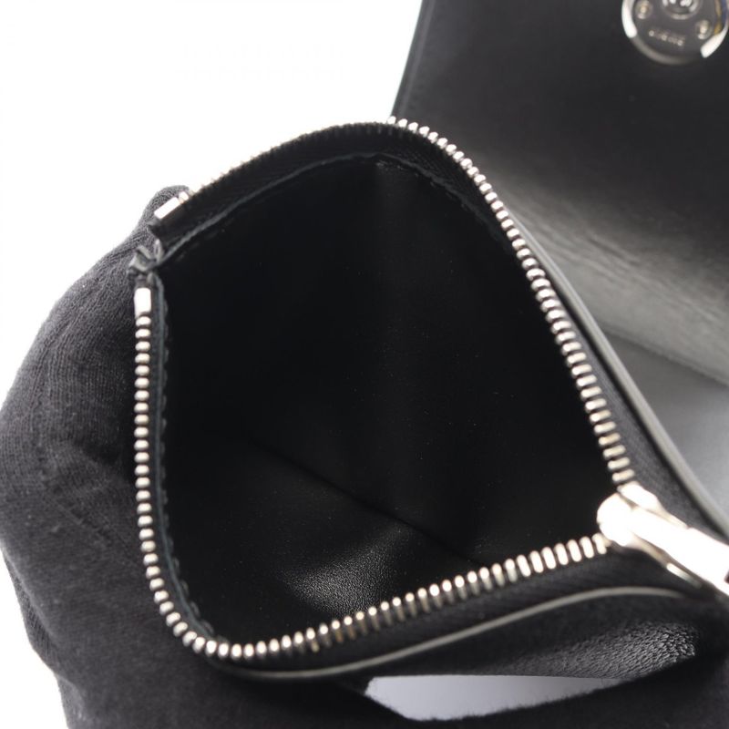 Loewe Trifold Wallet Pebble Small Vertical Black Leather