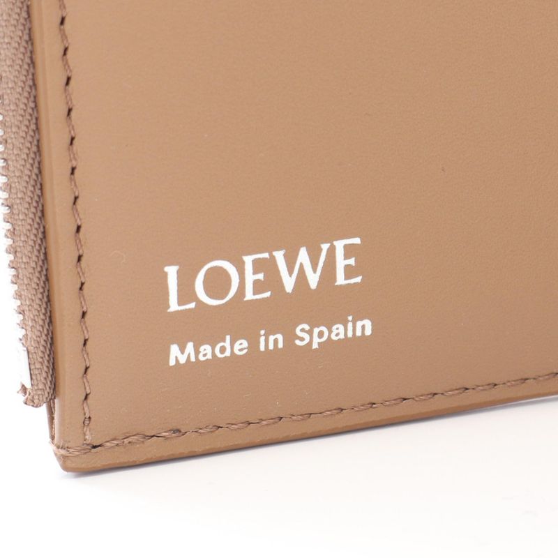 Loewe Trifold Wallet Pebble Small Vertical Mocha Leather