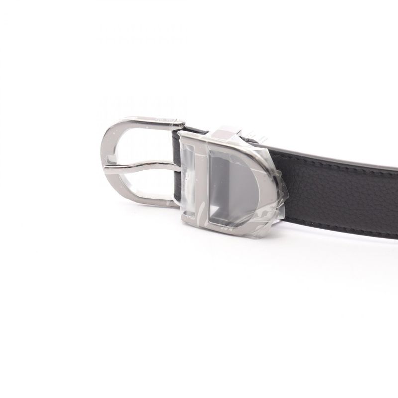 Dior Belt CD Logo Black Leather