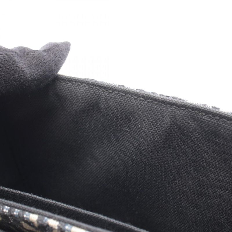 Dior Shoulder Bag 30 Montaigne Box Black Jacquard Navy Canvas Leather Navy. Beige