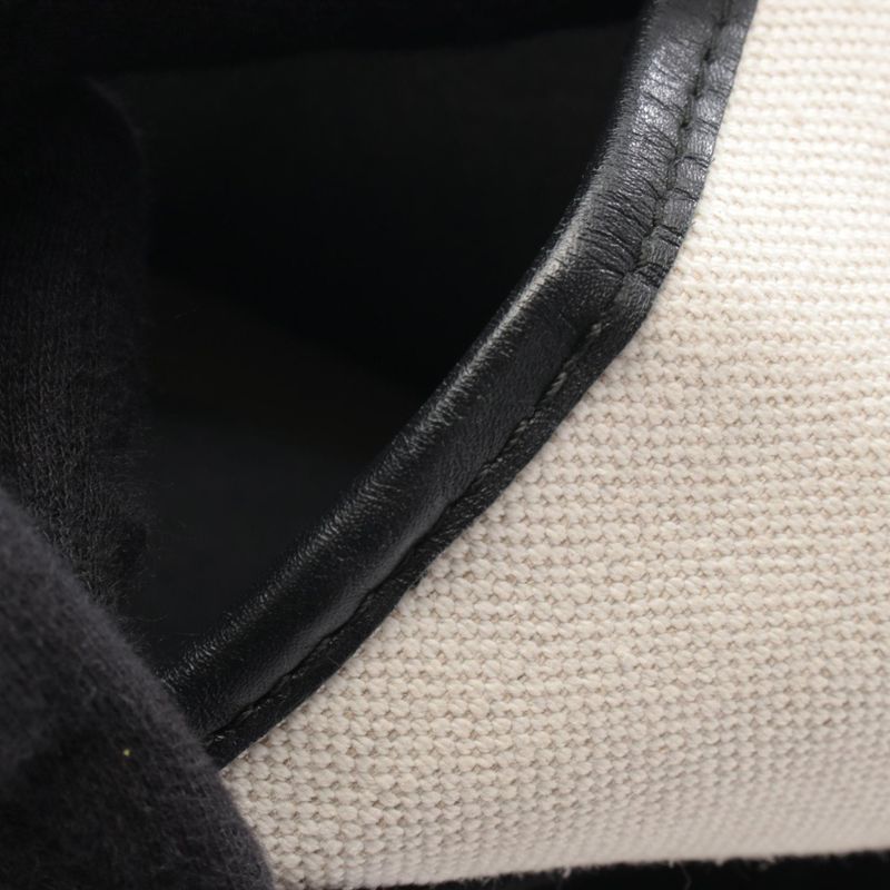 Balenciaga Tote Navy Cabas S Natural Black Canvas Leather Ivory