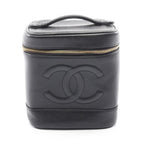 Chanel Handbag CC Logo Black Leather CC Vertical