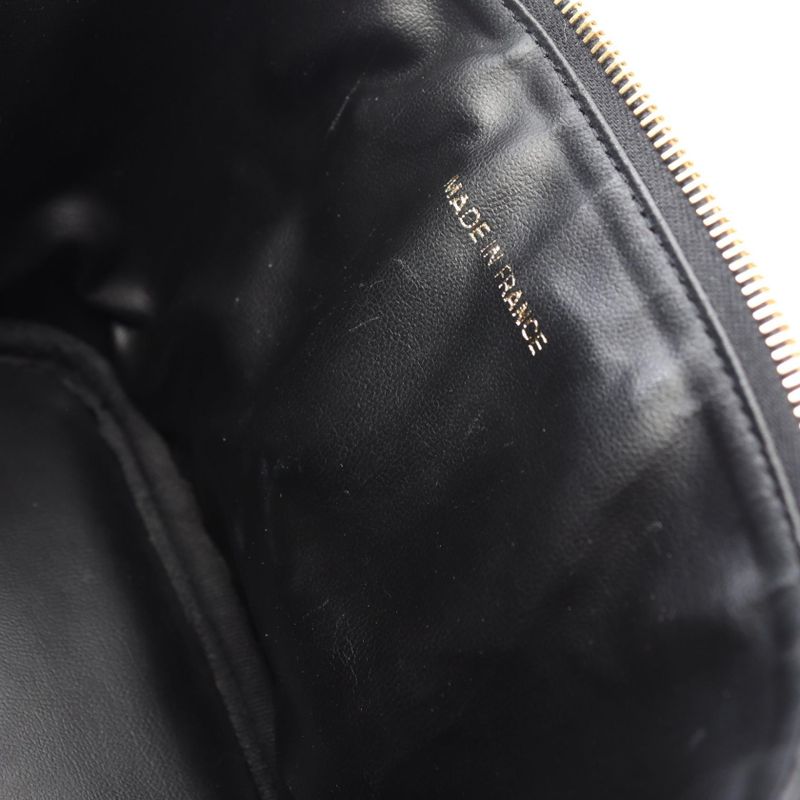 Chanel Handbag CC Logo Black Leather CC Vertical