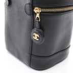 Chanel Handbag CC Logo Black Leather CC Vertical