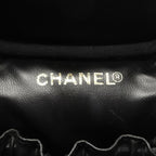 Chanel Handbag CC Logo Black Leather CC Vertical