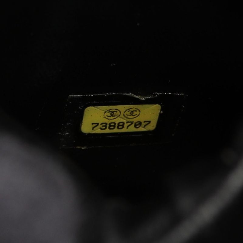 Chanel Handbag CC Logo Black Leather CC Vertical