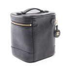 Chanel Handbag CC Logo Black Leather CC Vertical