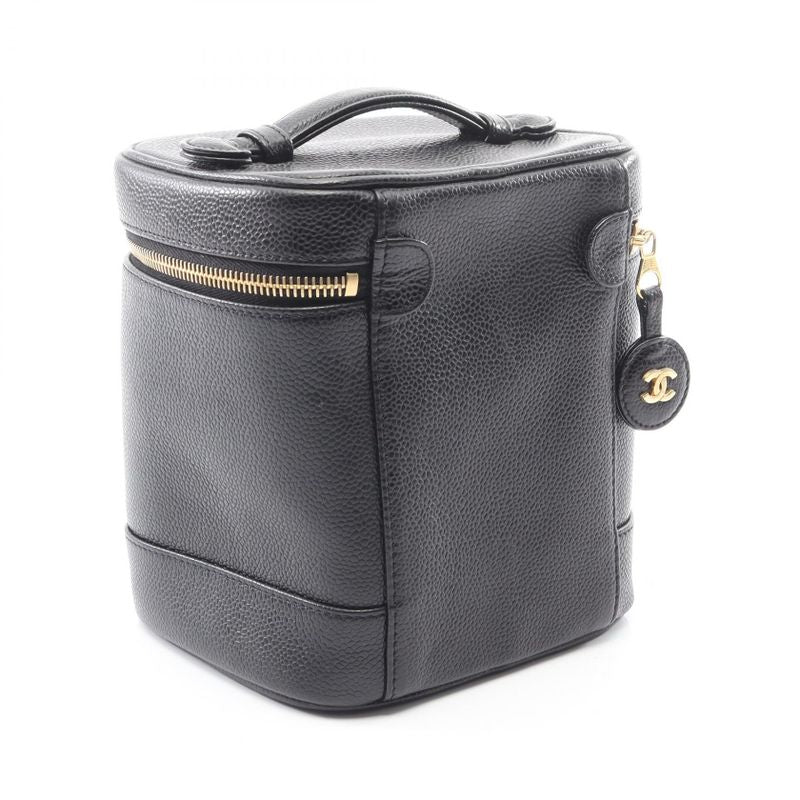 Chanel Handbag CC Logo Black Leather CC Vertical