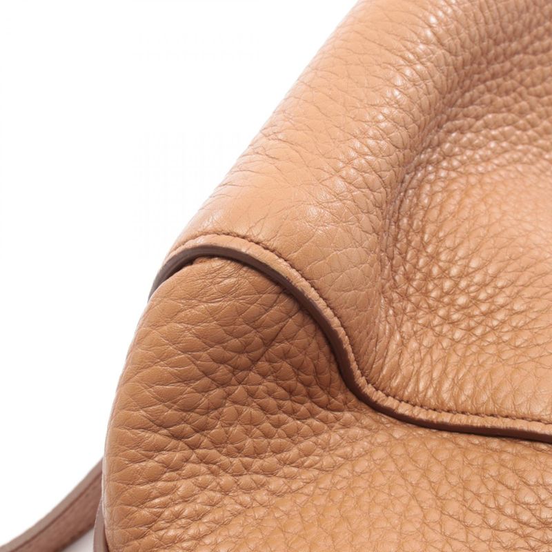 Prada Handbag Vitello Daino Camel Leather Triangle Logo 2-Way