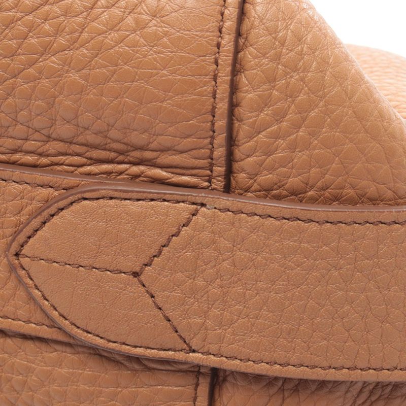 Prada Handbag Vitello Daino Camel Leather Triangle Logo 2-Way