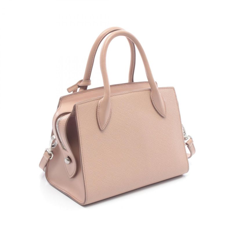 Prada Handbag Saffiano Cuir C Monochrome Beige Leather