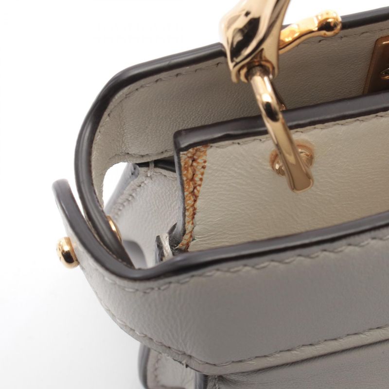 Fendi Handbag Peekaboo ISee Small Micro White Leather