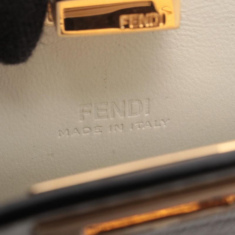 Fendi Handbag Peekaboo ISee Small Micro White Leather