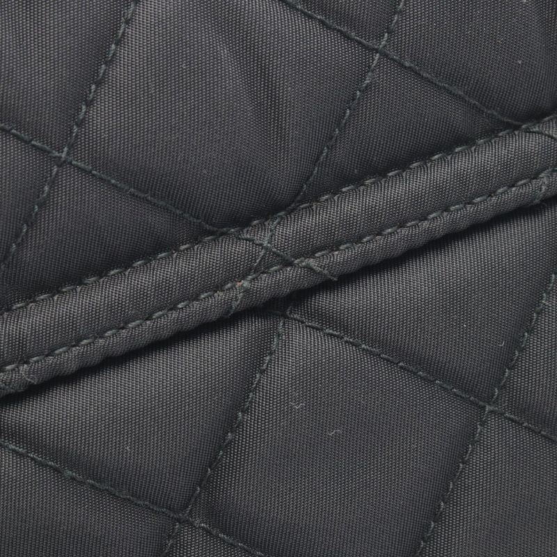 Prada Shoulder Bag Tessuto Impuntu Quilted Black Nylon Saffiano Leather