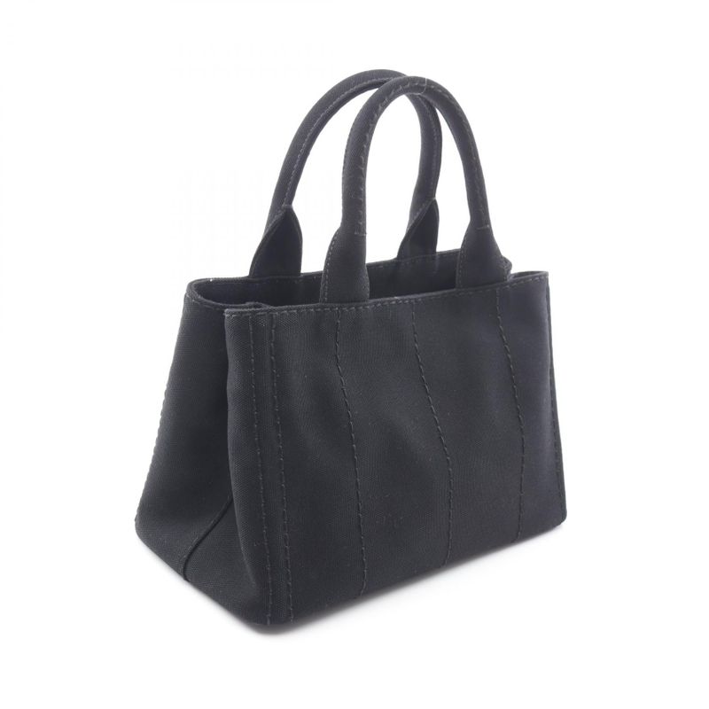 Prada Tote Canapa Black Canvas 2-Way