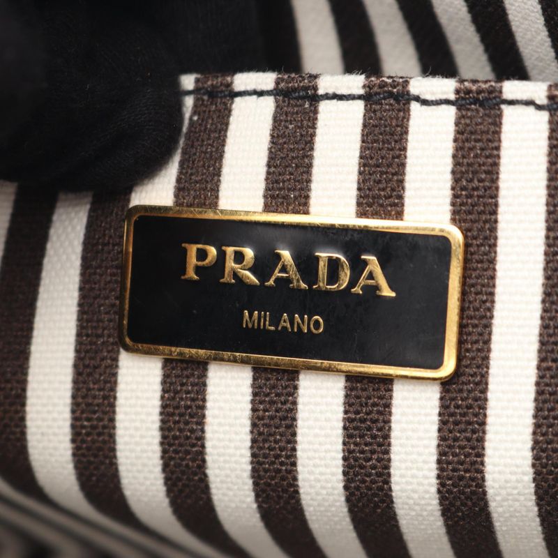 Prada Tote Canapa Black Canvas 2-Way