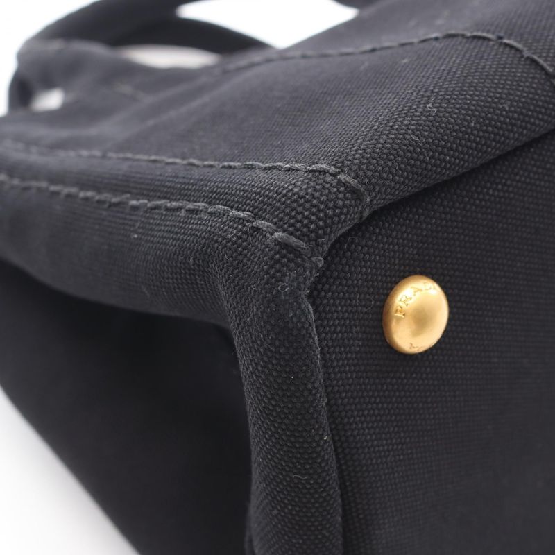 Prada Tote Canapa Black Canvas 2-Way