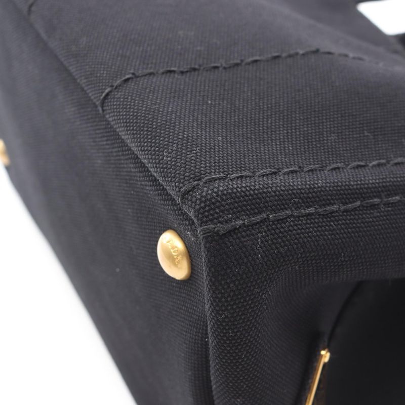 Prada Tote Canapa Black Canvas 2-Way