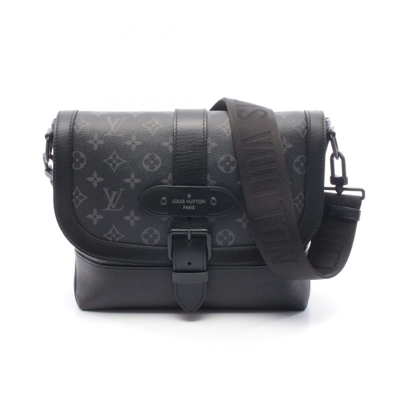 Louis Vuitton Shoulder Bag Saumur Messenger Noir Black Canvas