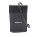 Balenciaga Shoulder Bag Cash Phone Case Black Leather Flap