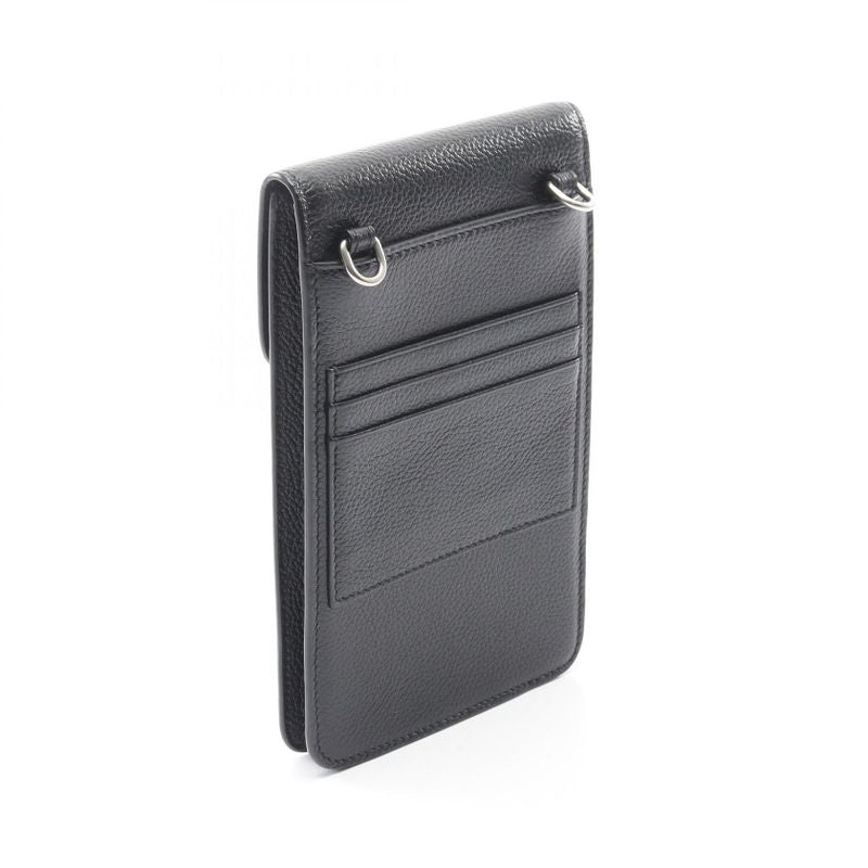 Balenciaga Shoulder Bag Cash Phone Case Black Leather Flap