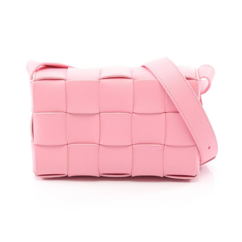 Bottega Veneta Shoulder Bag Cassette Small Pink Leather Maxi
