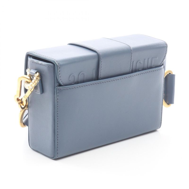 Dior Shoulder Bag 30 Montaigne Box Blue Gray Leather