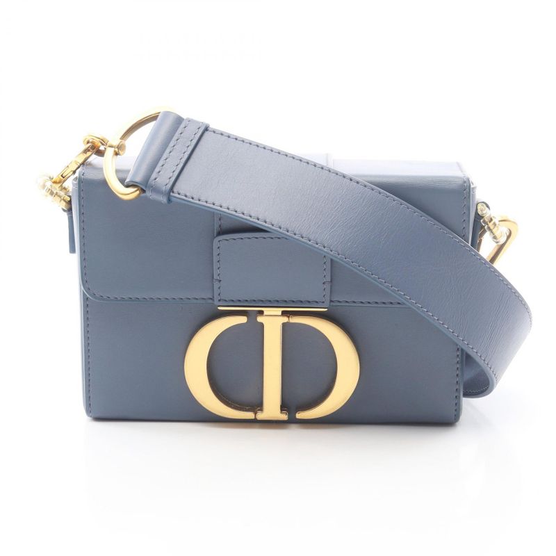 Dior Shoulder Bag 30 Montaigne Box Blue Gray Leather