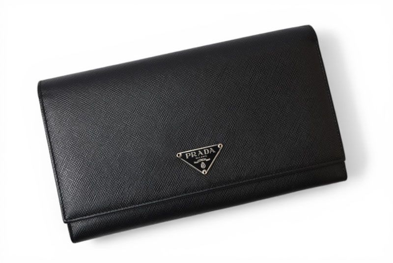 Prada Wallet Saffiano Leather Nero Black Vintage