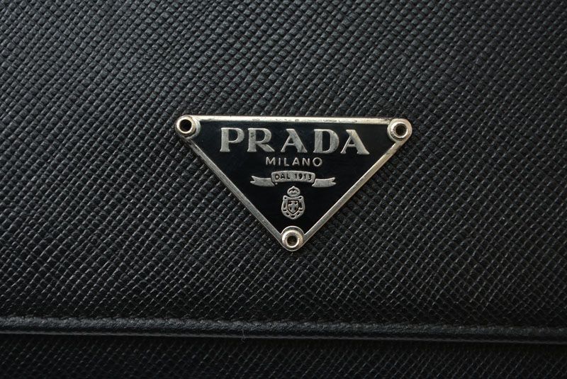 Prada Wallet Saffiano Leather Nero Black Vintage