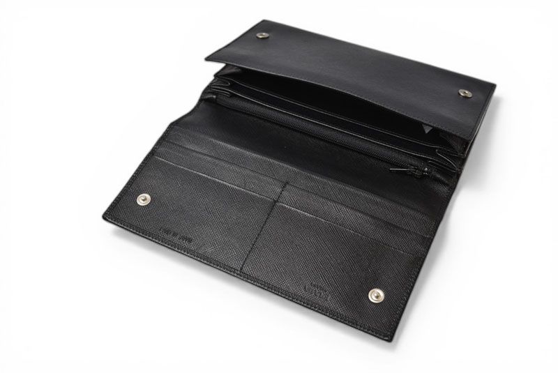 Prada Wallet Saffiano Leather Nero Black Vintage
