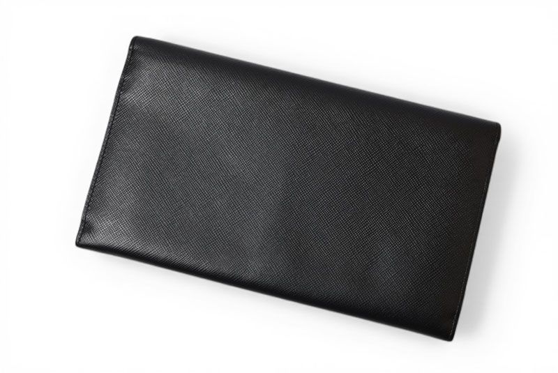 Prada Wallet Saffiano Leather Nero Black Vintage