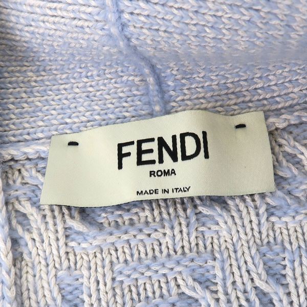Fendi Cardigan Silk Wool Light Blue