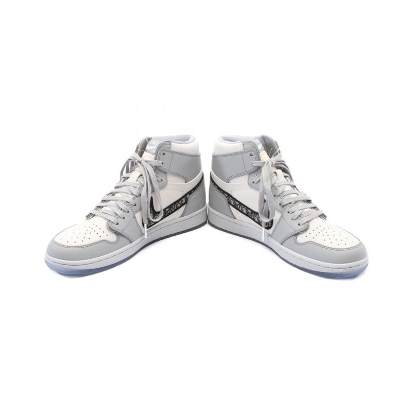 Dior Sneakers Nike Air Jordan 1 High Leather Canvas Gray. White. Navy
