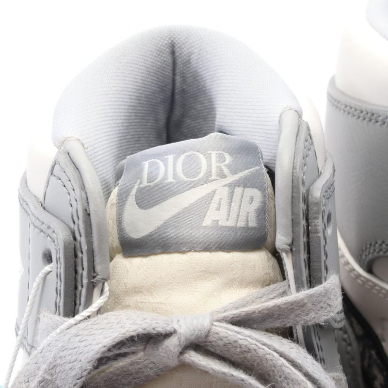 Dior Sneakers Nike Air Jordan 1 High Leather Canvas Gray. White. Navy