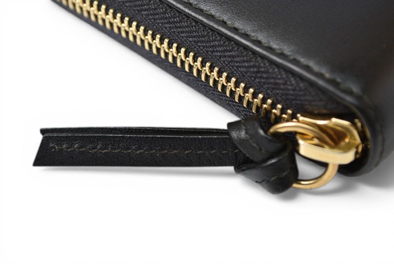 Gucci Wallet Logo Zip Around GG Stitch Black