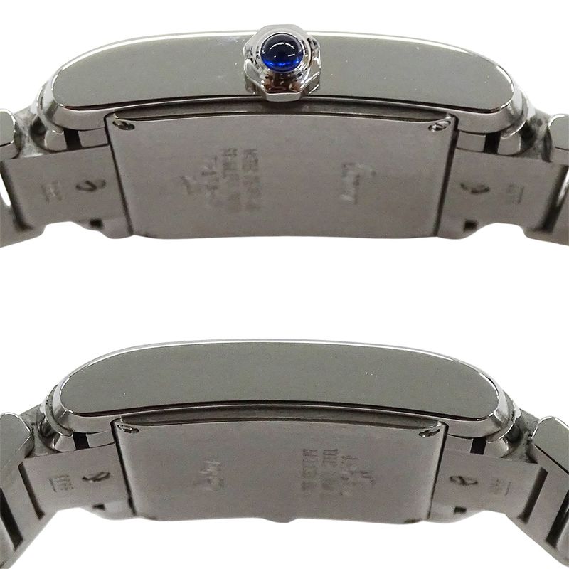 Cartier Watch Boys Tank Francaise MM Date Quartz Stainless Steel Dial Ivory