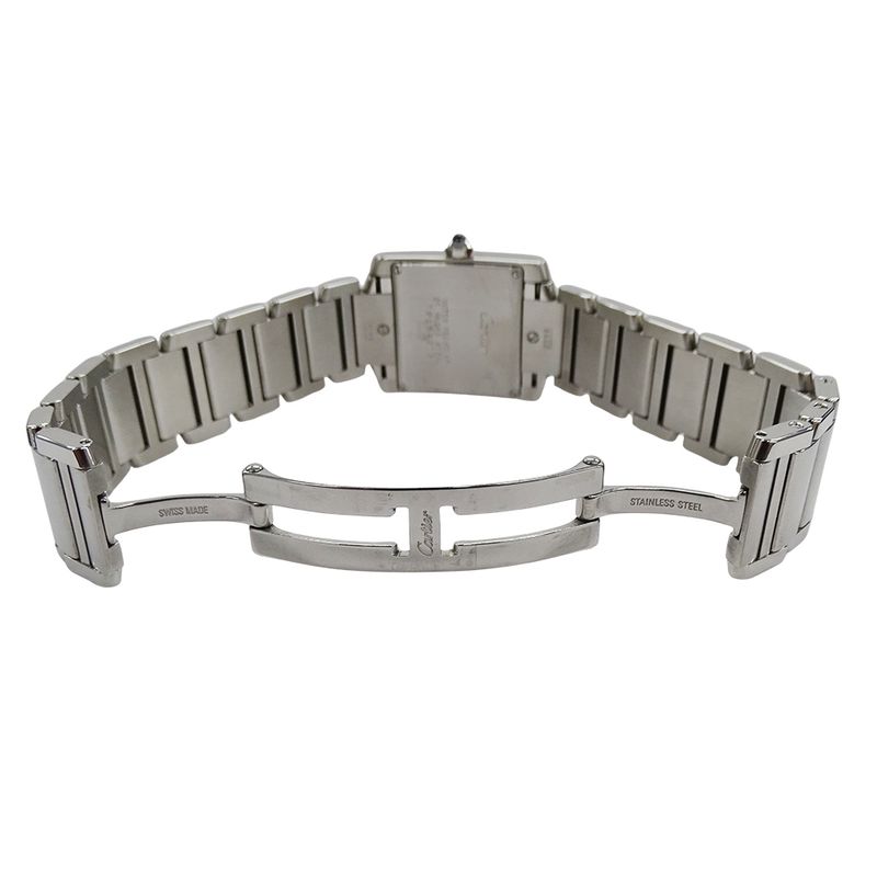 Cartier Watch Boys Tank Francaise MM Date Quartz Stainless Steel Dial Ivory